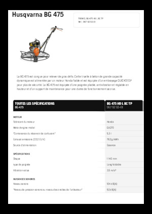 Walk-behind Trowels Husqvarna BG 475