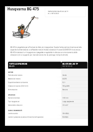 Walk-behind Trowels Husqvarna BG 475