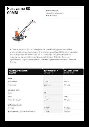Walk-behind Trowels Husqvarna BG COMBI