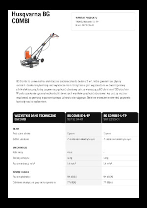 Walk-behind Trowels Husqvarna BG COMBI