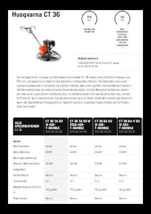 Walk-behind Trowels Husqvarna CT 36