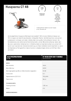Walk-behind Trowels Husqvarna CT 48