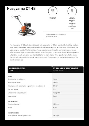 Walk-behind Trowels Husqvarna CT 48