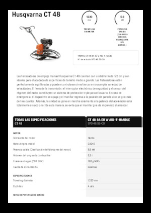Walk-behind Trowels Husqvarna CT 48