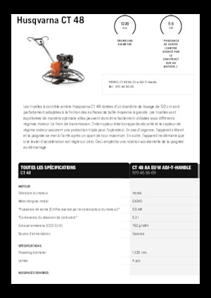 Walk-behind Trowels Husqvarna CT 48
