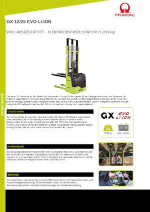 Walkie Stackers PRAMAC Lifter GX 12/25 Evo Li-Ion