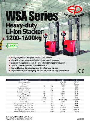 El İstifleyiciler EP WSA121