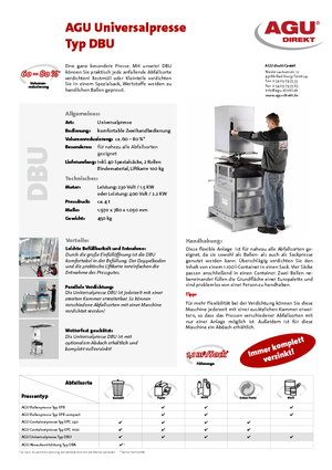 Atık presleri AGU DBU-Tandem