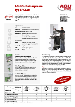 Waste Presses AGU EPC 240