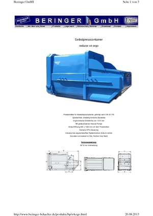 Waste Presses Beringer reducer x 4 ergo MB