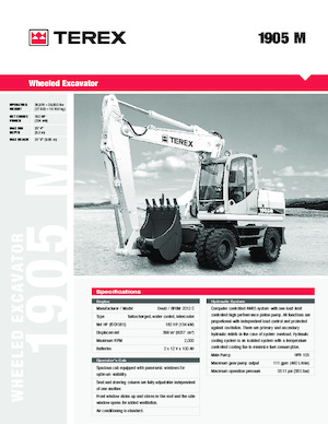 Tekerlekli ekskavatörler Terex 1905M