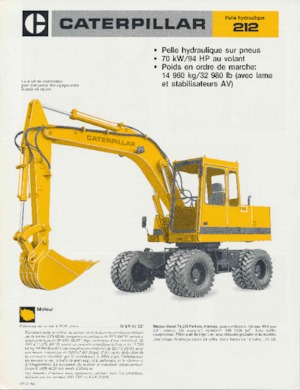 Tekerlekli ekskavatörler Caterpillar 212