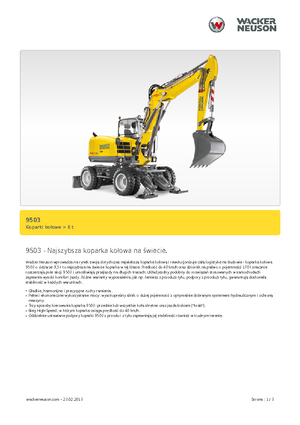 Tekerlekli ekskavatörler Neuson 9503