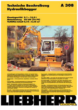Tekerlekli ekskavatörler Liebherr A 308