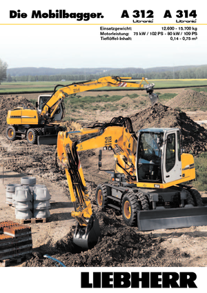 Tekerlekli ekskavatörler Liebherr A 312 Litronic