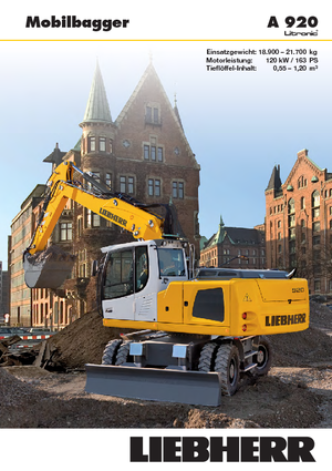 Tekerlekli ekskavatörler Liebherr A 920 Litronic