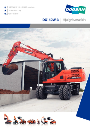 Wheel Excavators Doosan DX140W-3