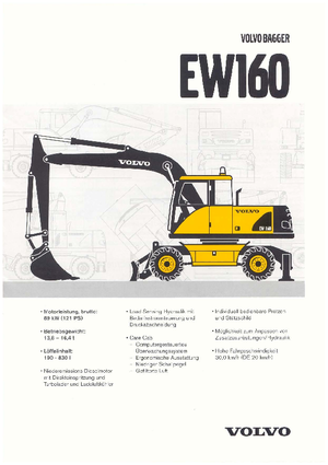 Tekerlekli ekskavatörler Volvo EW160