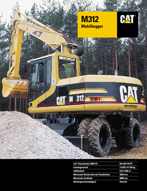 Tekerlekli ekskavatörler Caterpillar M 312 Mono