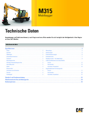 Tekerlekli ekskavatörler Caterpillar M315
