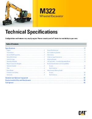 Wheel Excavators Caterpillar M322