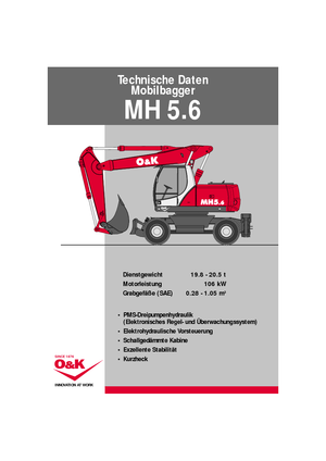 Tekerlekli ekskavatörler O&K MH 5.6