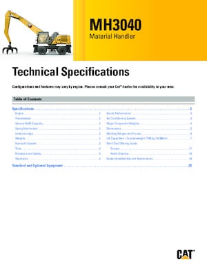 Material Handlers Caterpillar MH3040