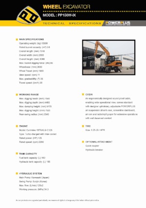 Wheel Excavators PowerPlus PP150W-IX