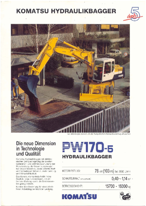 Wheel Excavators Komatsu PW170-5