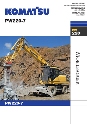 Tekerlekli ekskavatörler Komatsu PW220-7