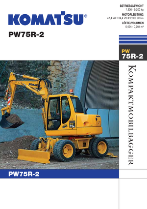 Wheel Excavators Komatsu PW75 R-2
