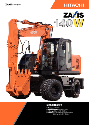 Tekerlekli ekskavatörler Hitachi ZX 140 W 3
