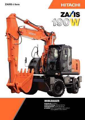 Tekerlekli ekskavatörler Hitachi ZX 190 W 3