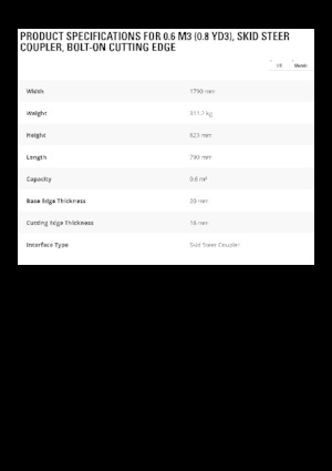 Tekerlekli Yükleyici Kovaları Caterpillar 0.6 m3