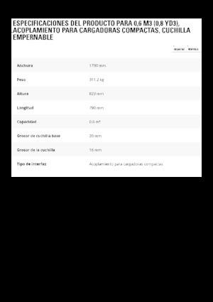 Tekerlekli Yükleyici Kovaları Caterpillar 0.6 m3