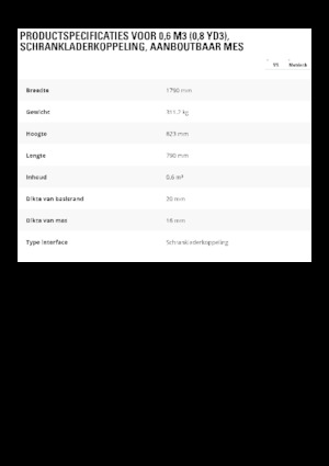 Tekerlekli Yükleyici Kovaları Caterpillar 0.6 m3