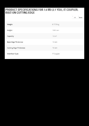 Tekerlekli Yükleyici Kovaları Caterpillar 1,6 m3