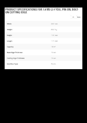 Tekerlekli Yükleyici Kovaları Caterpillar 1,8 m3