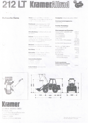 Wheel Loaders Kramer 212 LT