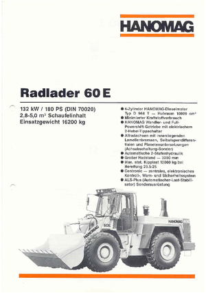 Tekerlekli yükleyiciler Hanomag 60 E