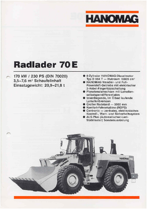 Wheel Loaders Hanomag 70 E