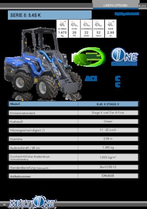 Wheel Loaders Multione 8.4S K 