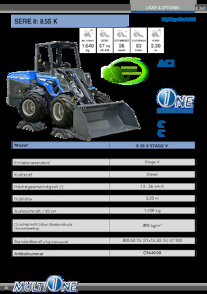 Tekerlekli yükleyiciler Multione 8.5S K