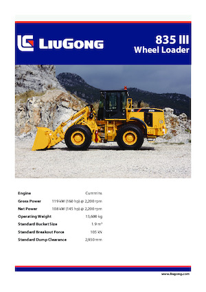 Wheel Loaders Liugong 835 III 