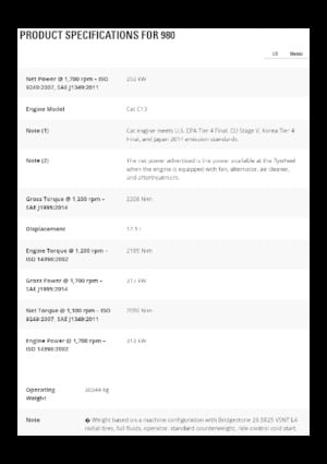 Wheel Loaders Caterpillar 980