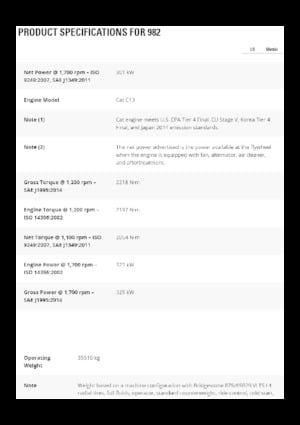 Wheel Loaders Caterpillar 982