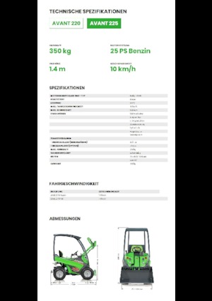 Wheel Loaders Avant Tecno Avant 225