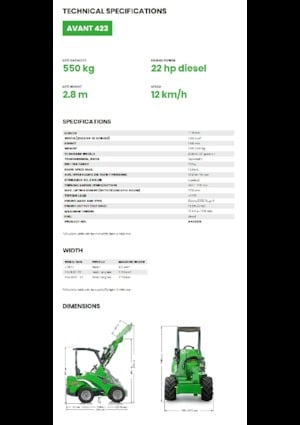 Tekerlekli yükleyiciler Avant Tecno Avant 423