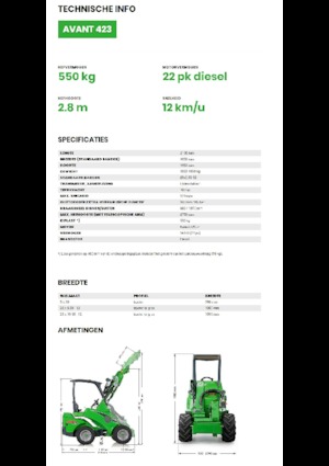 Tekerlekli yükleyiciler Avant Tecno Avant 423