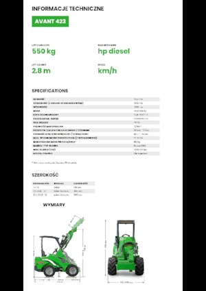 Tekerlekli yükleyiciler Avant Tecno Avant 423